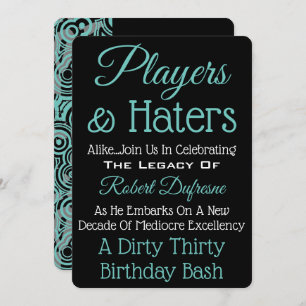 Trendy "Players & Haters" Party Invitation