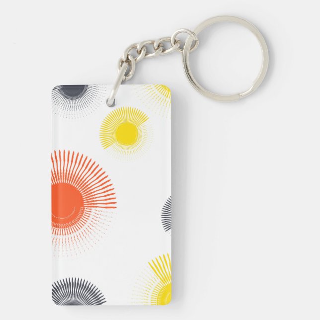 Trendy, playful, lively, cool, circular geometric key ring (Back)