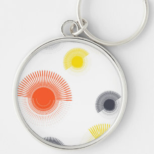 Trendy, playful, lively, cool, circular geometric key ring