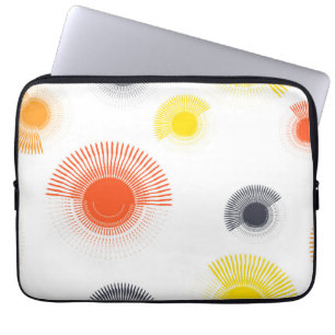 Trendy, playful, lively, cool, circular geometric laptop sleeve