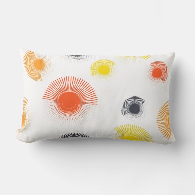 Trendy, playful, lively, cool, circular geometric lumbar cushion (Front)
