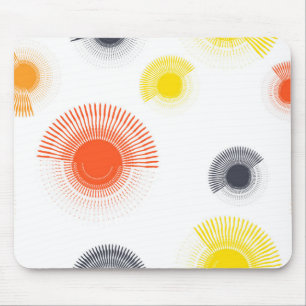 Trendy, playful, lively, cool, circular geometric mouse pad