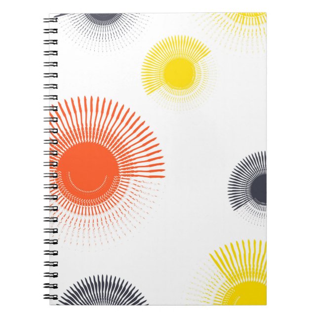 Trendy, playful, lively, cool, circular geometric notebook (Front)