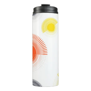 Trendy, playful, lively, cool, circular geometric thermal tumbler