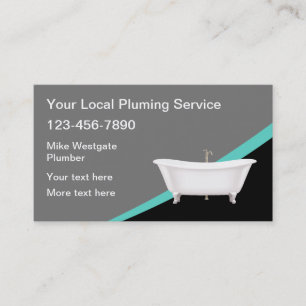 Trendy Plumbing Service Plumber Business Cards
