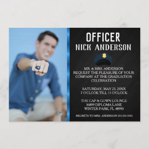 Trendy Police School Graduation Announcement