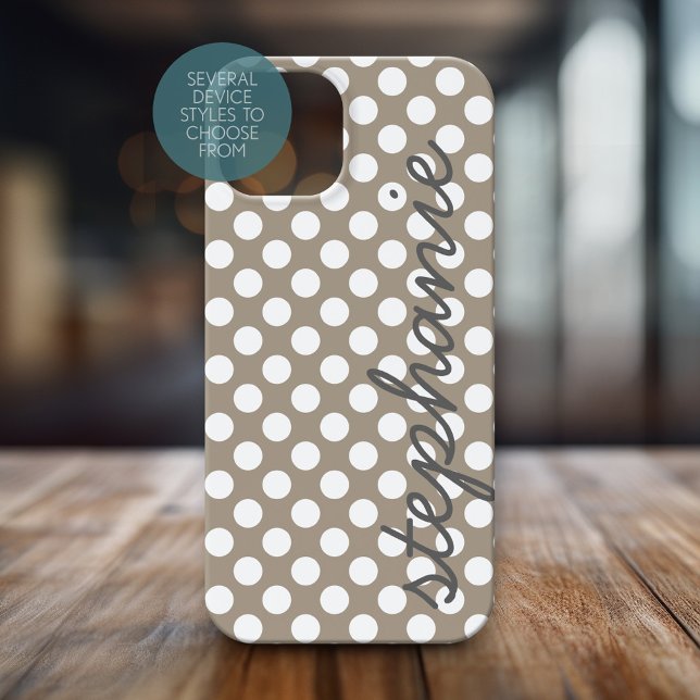 Trendy Polka Dot Pattern with personalised name (Personalized Phone Case with Polka Dots and Custom Name)