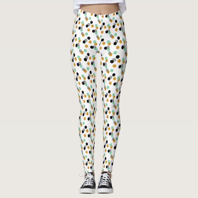 Trendy Polka Dots Pattern Leggings (Front)