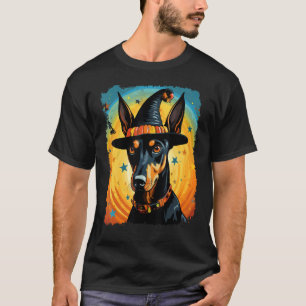 Trendy Pop Art Dog Halloween Theme Doberman T-Shirt
