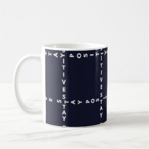 Trendy 'Positive' pattern, grid check. Coffee Mug