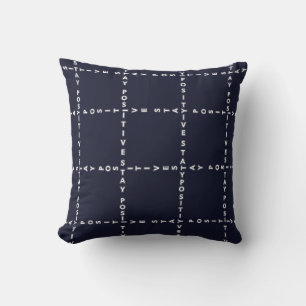 Trendy 'Positive' pattern, grid check. Cushion