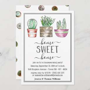 Trendy Potted Plants Housewarming Party Invitation