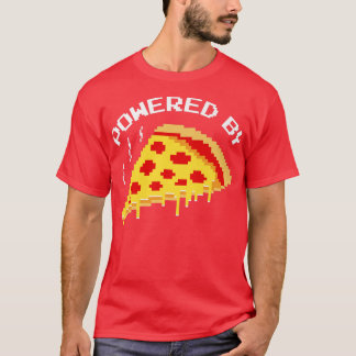Trendy Powered By Pizza Piel Gaming Humour 3354568 T-Shirt
