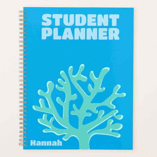 Trendy Preppy Blue Beach  Planner (Front)