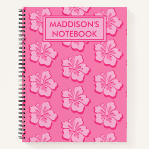 Trendy Preppy Tropical Floral School Subject  Notebook