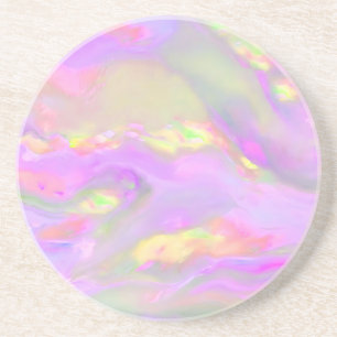 Trendy pretty colourful abstract waves coaster