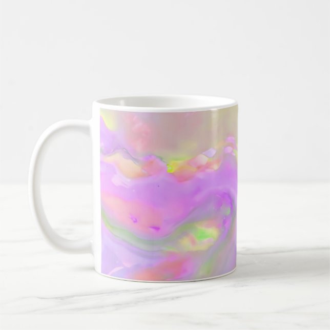 Trendy pretty colourful abstract waves coffee mug (Left)