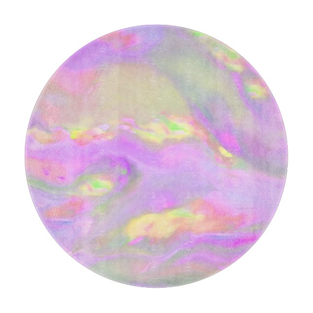 Trendy pretty colourful abstract waves cutting board (Front)