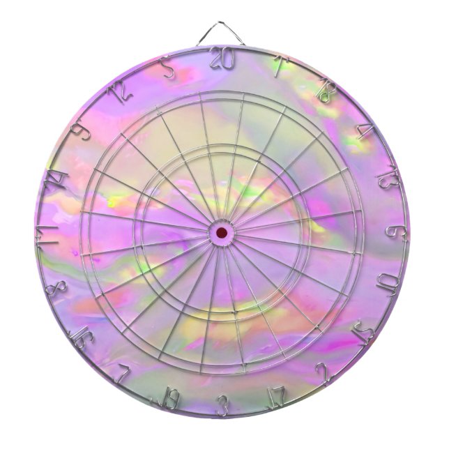 Trendy pretty colourful abstract waves dartboard (Front)