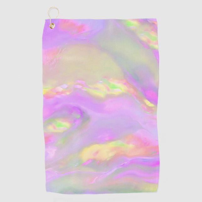 Trendy pretty colourful abstract waves golf towel (Front)