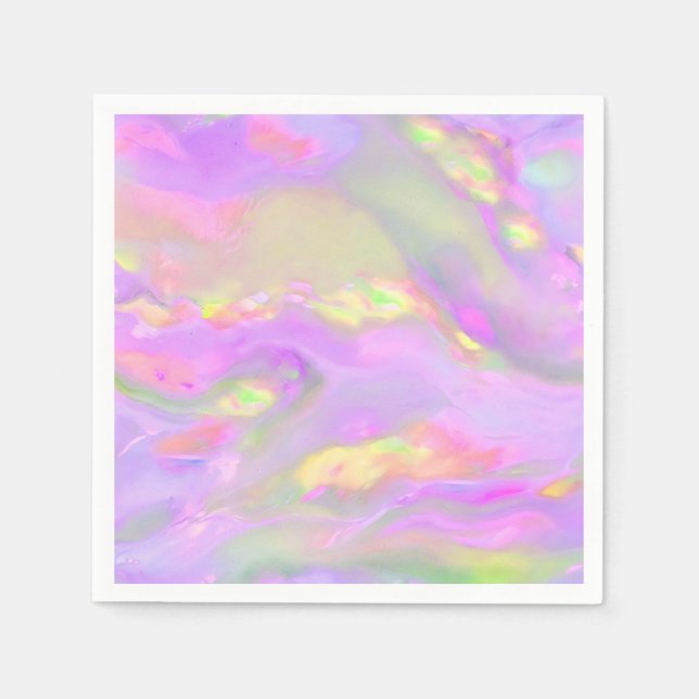 Trendy pretty colourful abstract waves napkin (Front)