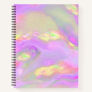 Trendy pretty colourful abstract waves notebook