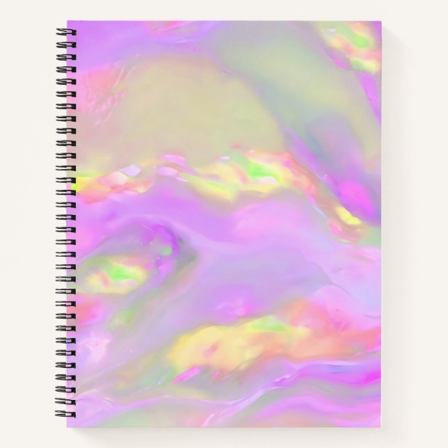 Trendy pretty colourful abstract waves notebook (Front)