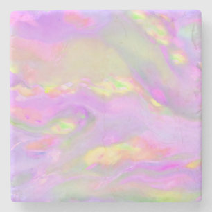 Trendy pretty colourful abstract waves stone coaster