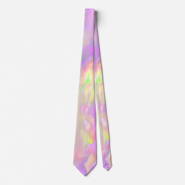 Trendy pretty colourful abstract waves tie (Front)