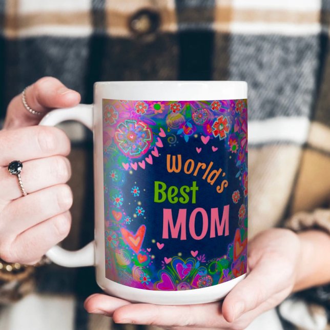 Trendy Pretty Floral World’s Best Mum Inspirivity Coffee Mug (Creator Uploaded)