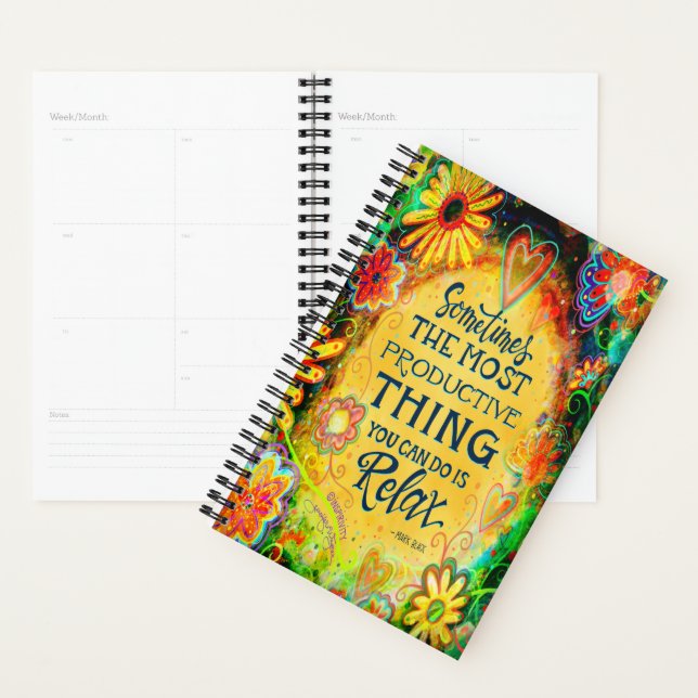 Trendy Pretty Relax Quote Inspirational Fun Planner (Display)
