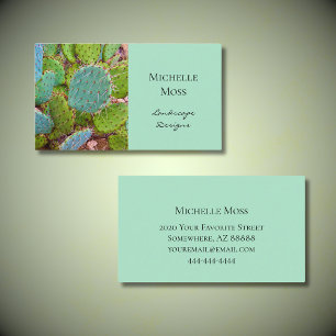 Trendy Prickly Pear Cactus Succulent Green Business Card