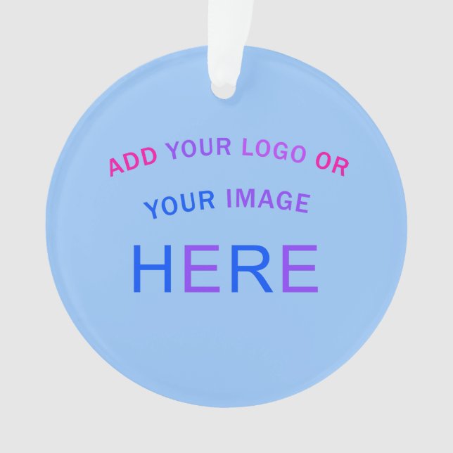 Trendy Professional Branding Customisable Blue Ornament (Front)