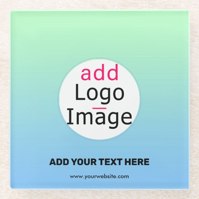 Trendy Professional Business Custom Gradient  Glass Coaster (Front)