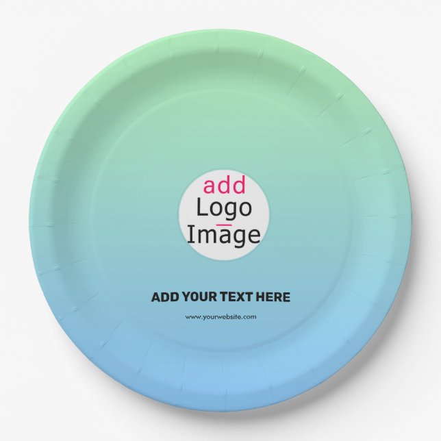 Trendy Professional Business Custom Gradient   Paper Plate (Front)