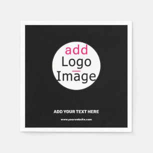 Trendy Professional Business Custom Logo Black  Napkin