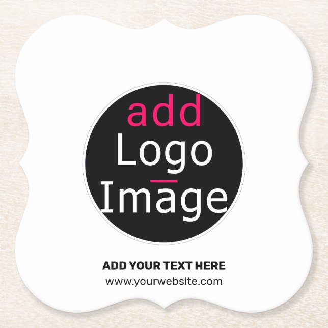 Trendy professional business customisable logo  paper coaster (Front)