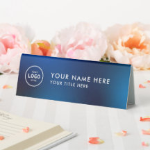Trendy Professional business logo Desk Nameplate 