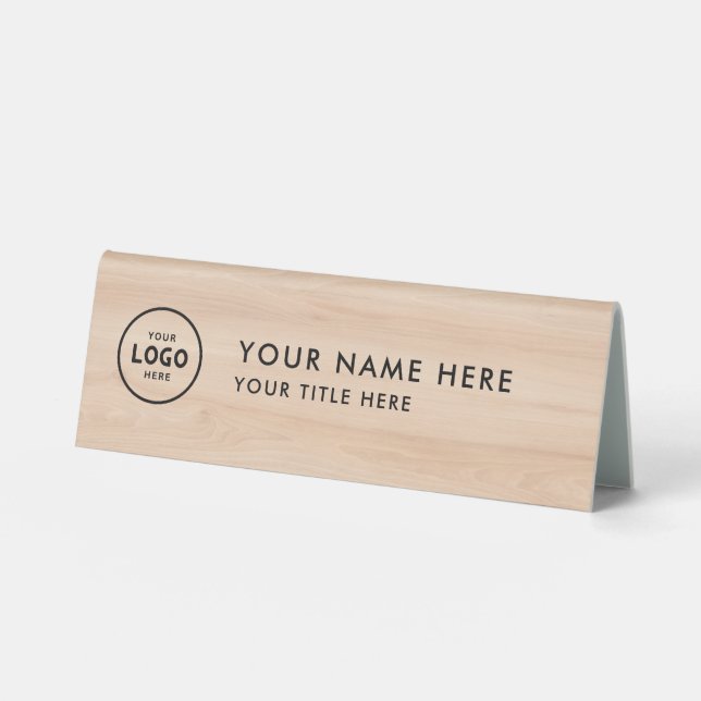 Trendy Professional business logo Desk Nameplate  (Front)