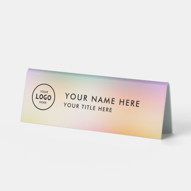 Trendy Professional business logo Desk Nameplate  (Front)