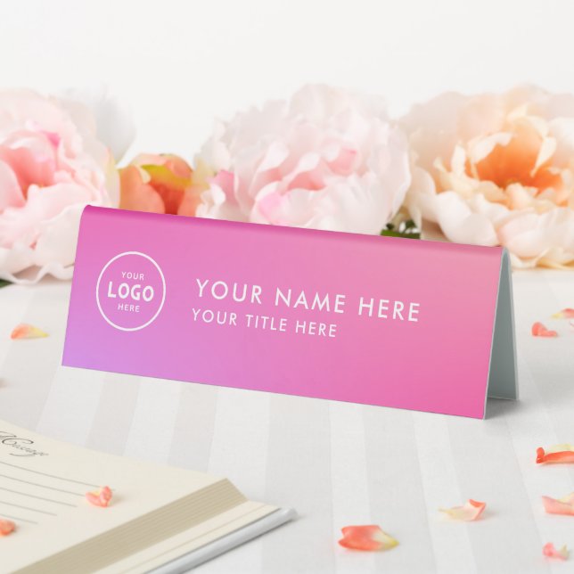 Trendy Professional business logo Desk Nameplate  (In SItu (Wedding))