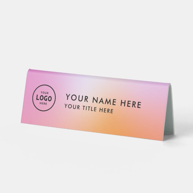 Trendy Professional business logo Desk Nameplate  (Front)