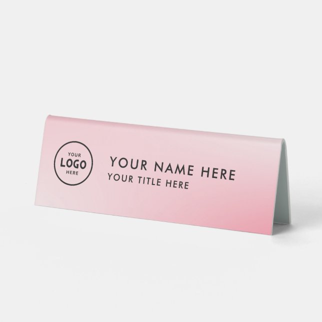Trendy Professional business logo Desk Nameplate  (Front)