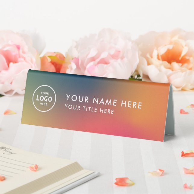 Trendy Professional business logo Desk Nameplate  (In SItu (Wedding))