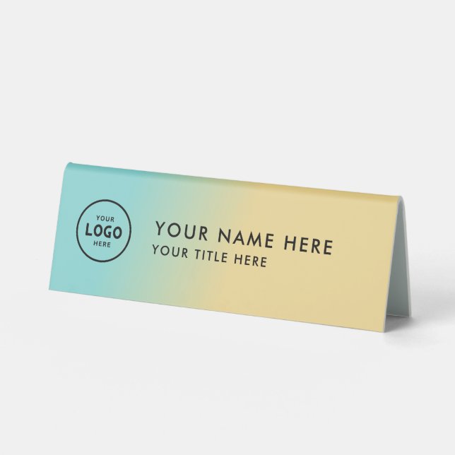 Trendy Professional business logo Desk Nameplate  (Front)