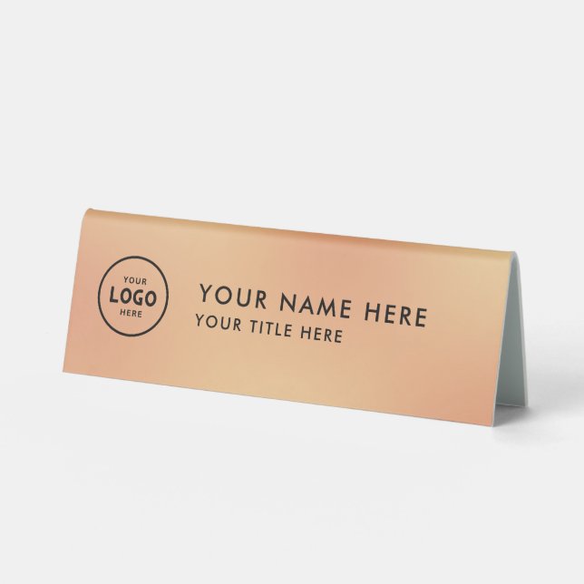 Trendy Professional business logo Desk Nameplate  (Front)