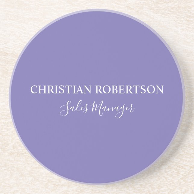 Trendy Professional Chic Periwinkle Colour Modern Coaster (Front)