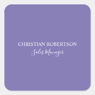Trendy Professional Chic Periwinkle Colour Modern Square Sticker