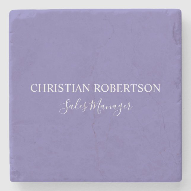 Trendy Professional Chic Periwinkle Colour Modern Stone Coaster (Front)