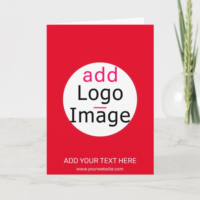 Trendy professional chic vivid red custom  card (Front)